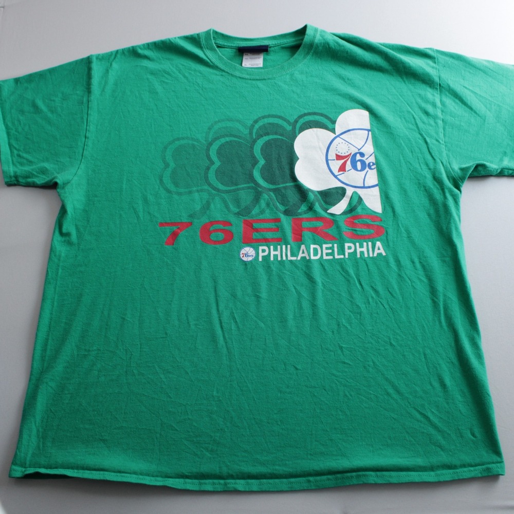 NBA Exclusive Collection XL Philadelphia 76ers St Patricks Day Green T Basketbal